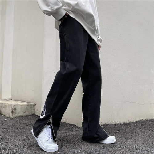 American Street Embroidered Panted jeans tide